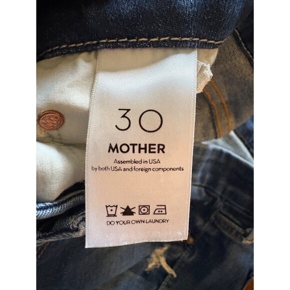 Mother The Looker Mid RIse Skinny Jeans Rough It Up Distressed Size 30 - Picture 6 of 14